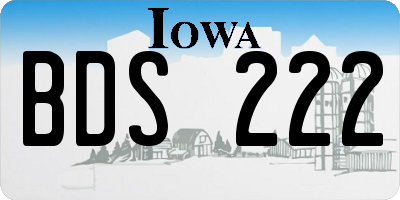 IA license plate BDS222