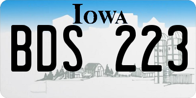 IA license plate BDS223