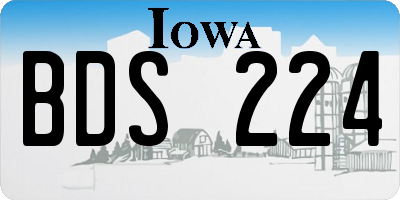 IA license plate BDS224