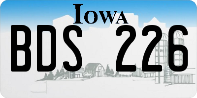 IA license plate BDS226