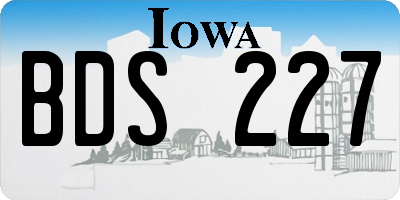 IA license plate BDS227