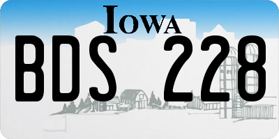 IA license plate BDS228