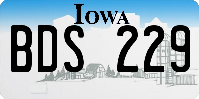 IA license plate BDS229