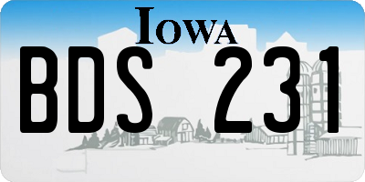 IA license plate BDS231