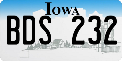 IA license plate BDS232
