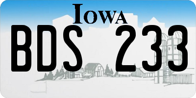 IA license plate BDS233
