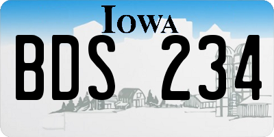 IA license plate BDS234