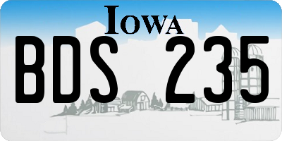 IA license plate BDS235