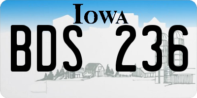 IA license plate BDS236