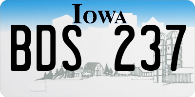 IA license plate BDS237