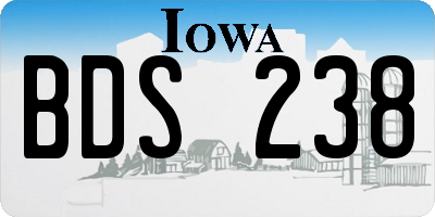 IA license plate BDS238