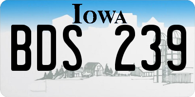 IA license plate BDS239