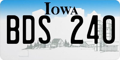 IA license plate BDS240