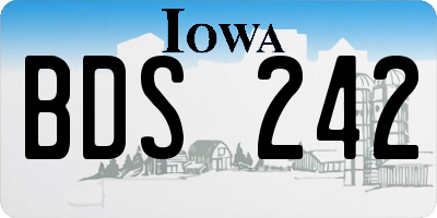 IA license plate BDS242