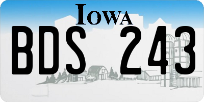 IA license plate BDS243