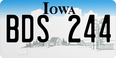 IA license plate BDS244