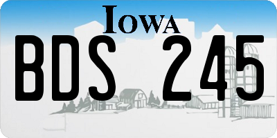 IA license plate BDS245