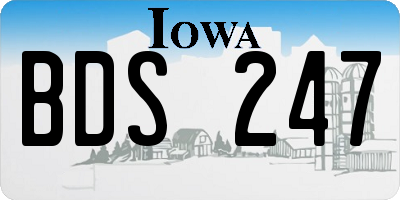 IA license plate BDS247