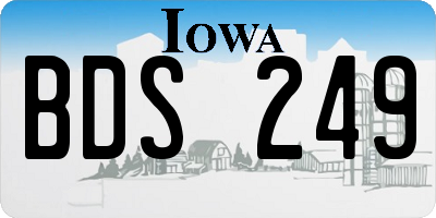 IA license plate BDS249