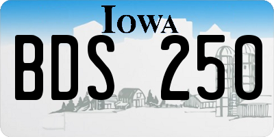 IA license plate BDS250