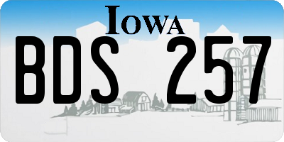 IA license plate BDS257