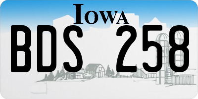 IA license plate BDS258