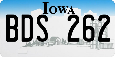IA license plate BDS262