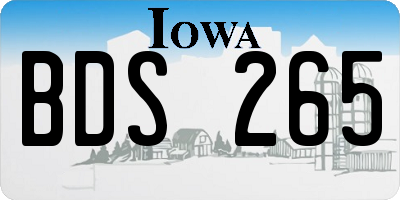 IA license plate BDS265
