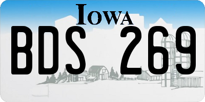 IA license plate BDS269