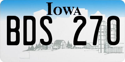 IA license plate BDS270