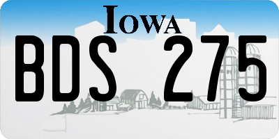 IA license plate BDS275