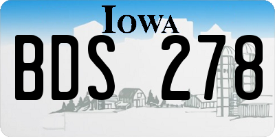 IA license plate BDS278