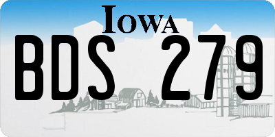 IA license plate BDS279
