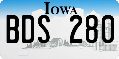 IA license plate BDS280