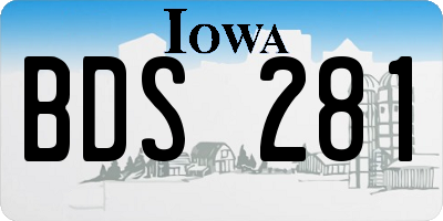 IA license plate BDS281