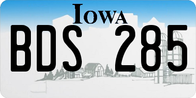 IA license plate BDS285