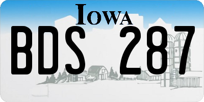 IA license plate BDS287