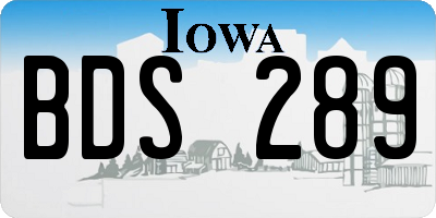 IA license plate BDS289