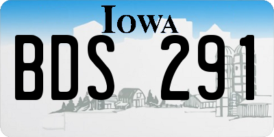 IA license plate BDS291