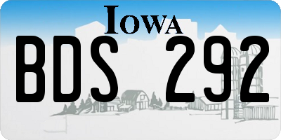 IA license plate BDS292