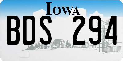 IA license plate BDS294