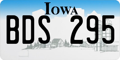 IA license plate BDS295