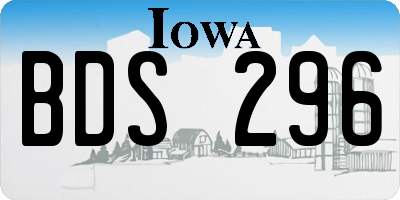 IA license plate BDS296
