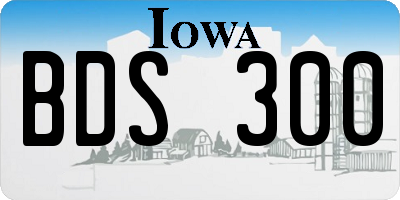IA license plate BDS300