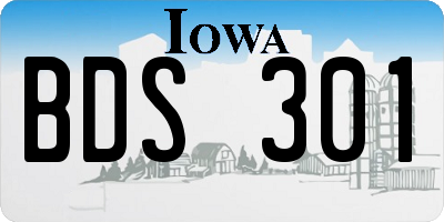 IA license plate BDS301