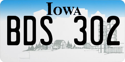 IA license plate BDS302