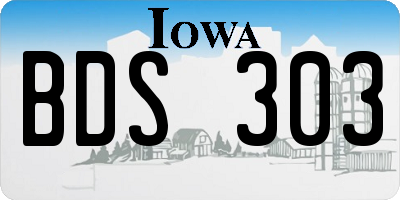 IA license plate BDS303