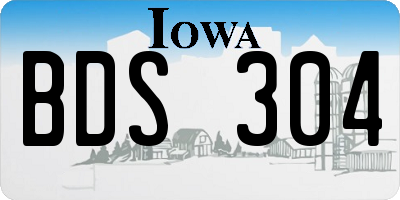IA license plate BDS304