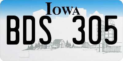 IA license plate BDS305