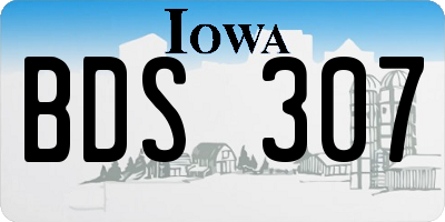 IA license plate BDS307